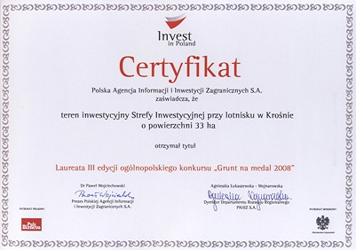 Wyróżnienie dla terenu inwestycyjnego w Krośnie - zdjęcie w treści  nr 1