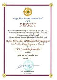 Medale Międzynarodowego Korpusu Świętego Łazarza dla krośnieńskich szkół - zdjęcie w treści  nr 5