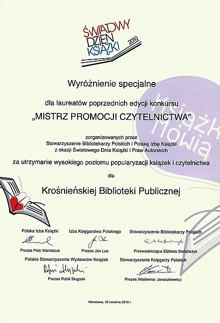 Krośnieńska Biblioteka Publiczna najlepsza w Polsce - zdjęcie w treści  nr 1
