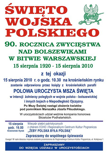 15 sierpnia - święto wojska i rocznica Bitwy Warszawskiej - zdjęcie w treści 