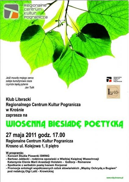 Zapraszamy na Wiosenną Biesiadę Poetycką - zdjęcie w treści 