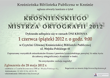 Krośnieński Mistrz Ortografii 2012! - zdjęcie w treści 
