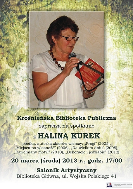 Halina Kurek w Krośnieńskiej Bibliotece Publicznej - zdjęcie w treści 
