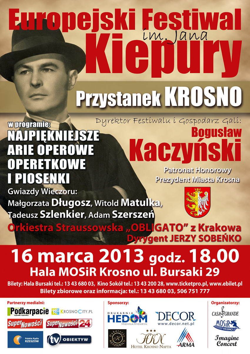 Festiwal im. Jana Kiepury - KONCERT ODWOŁANY - zdjęcie w treści 
