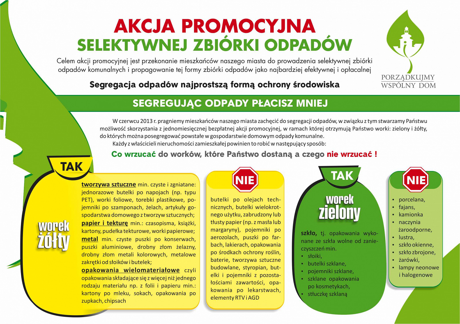 Co wrzucać do worków, czego nie wrzucać? - zdjęcie w treści 