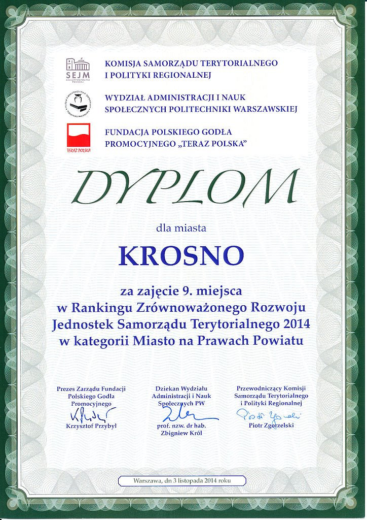 Krosno Miastem Zrównoważonego Rozwoju - zdjęcie w treści nr 1