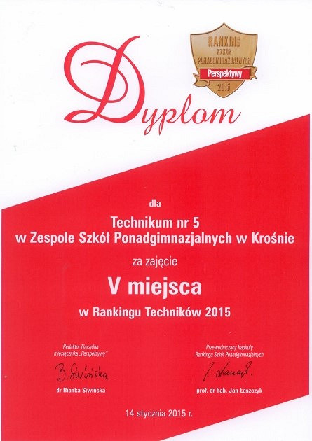 Krośnieńskie szkoły wysoko w rankingu Perspektyw - zdjęcie w treści nr 1
