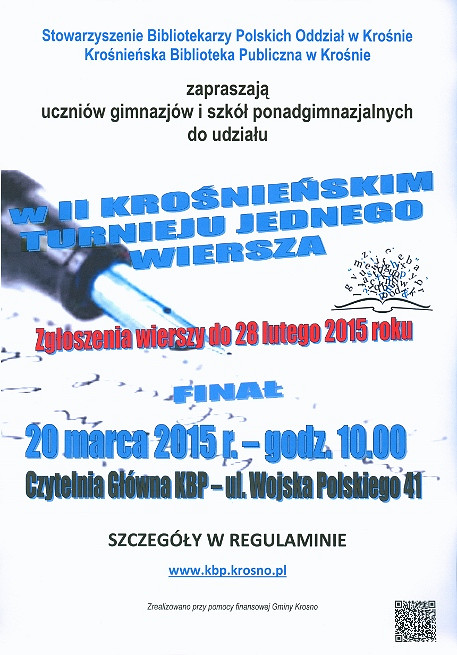 II TURNIEJ JEDNEGO WIERSZA - zdjęcie w treści
