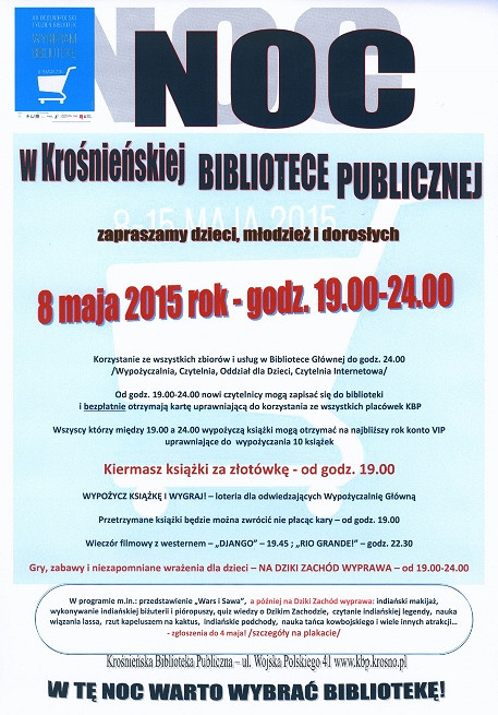 Zapraszamy na Noc w Bibliotece! - zdjęcie w treści