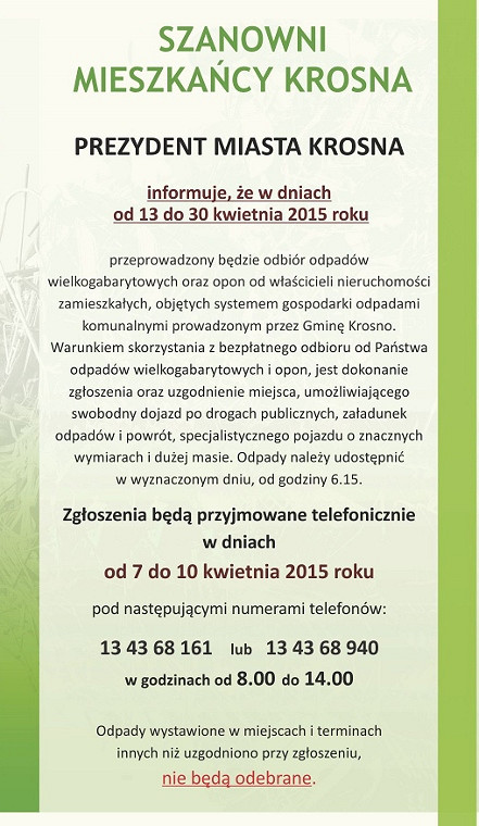 „Zrzuć gabaryty na wiosnę” – wiosna 2015 r. - zdjęcie w treści nr 1