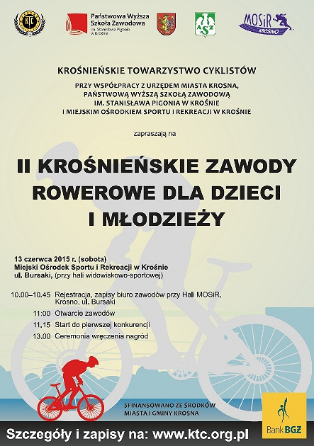 II Krośnieńskie Zawody Rowerowe dla dzieci i młodzieży - zdjęcie w treści