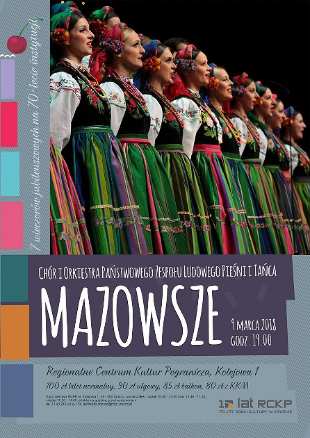 Państwowy Zespół Ludowy Pieśni i Tańca Chór i orkiestra MAZOWSZE w ramach 7 wieczorów na 70 lat - zdjęcie w treści