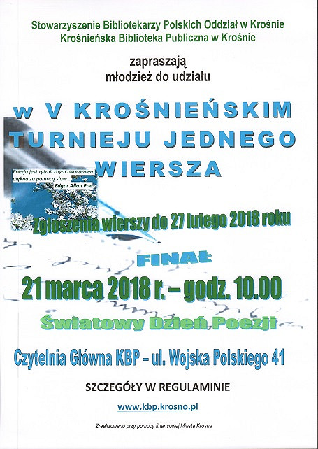 Napisz wiersz i wygraj! V Turniej Jednego Wiersza ogłoszony - zdjęcie w treści