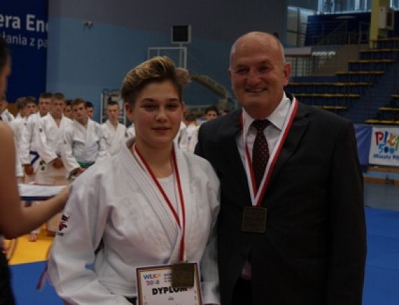 Maria Łętkowska oraz trener Mirosław Nowicki