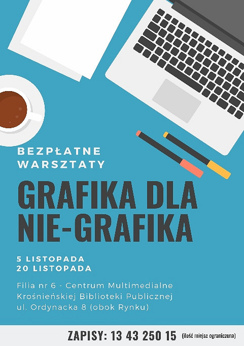 Grafika dla nie-grafika! Bezpłatne warsztaty w Krośnieńskiej Bibliotece Publicznej - zdjęcie w treści