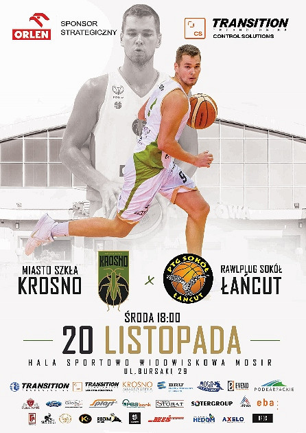 Miasto Szkła Krosno -Rawplug Sokół Łańcut. 20 listopada (środa) godz. 18:00 - zdjęcie w treści 