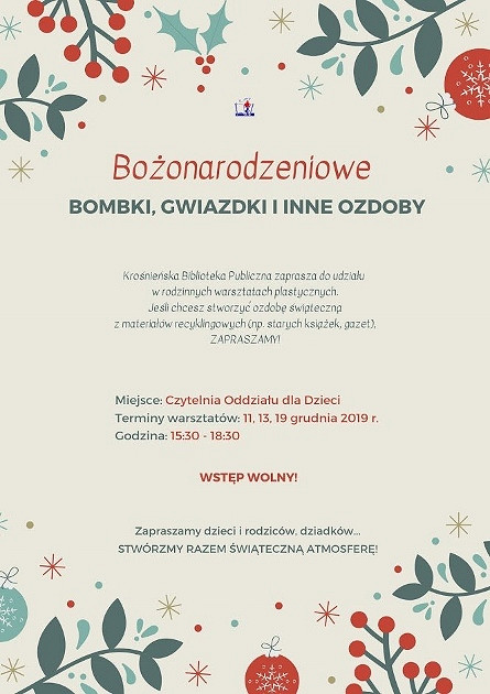 Zrób sobie bombkę… –  świąteczna oferta Krośnieńskiej Biblioteki Publicznej - zdjęcie w treści  nr 2
