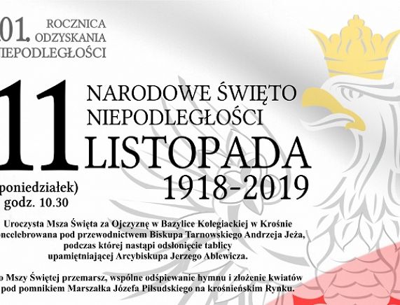 Plakat obchodów Narodowego Święta Niepodległości