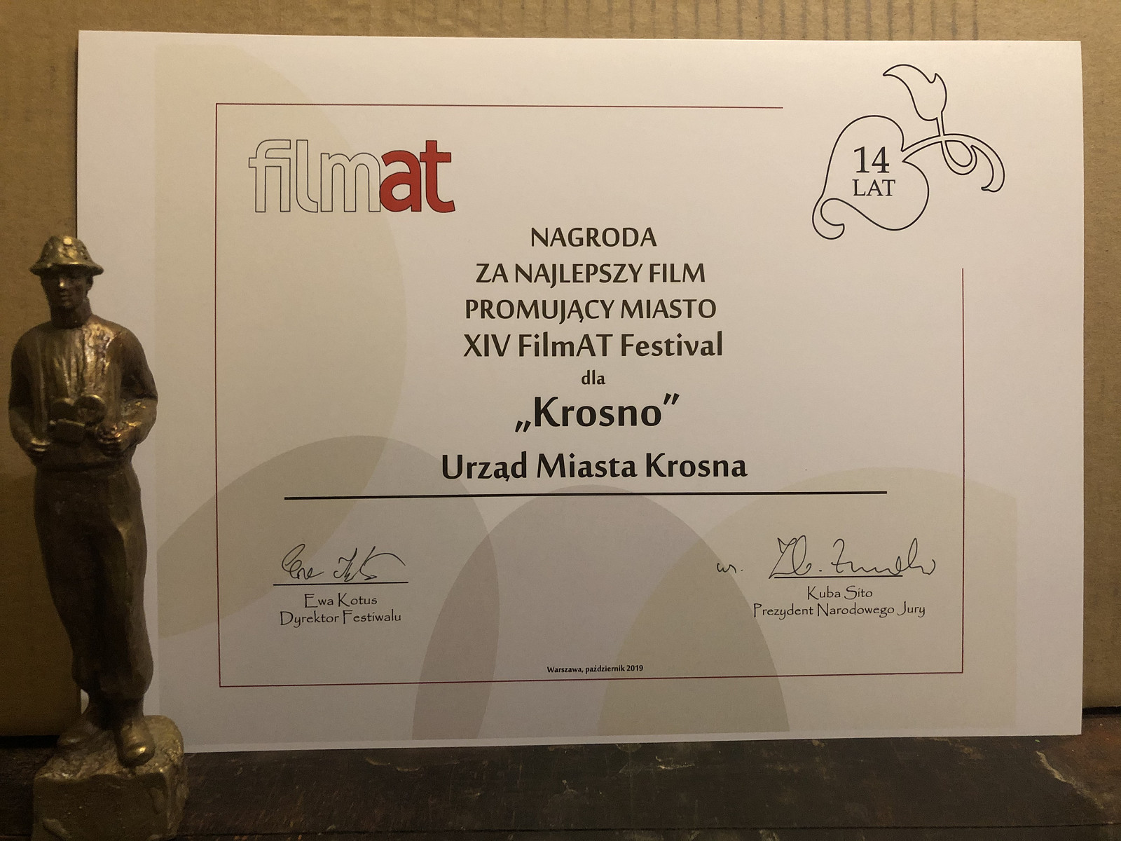 Film promocyjny Krosna nagrodzony na festiwalu filmów turystycznych - zdjęcie w treści 