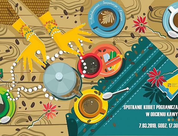 Plakat Spotkanie Kobiet Pogranicza w odcieniu kawy