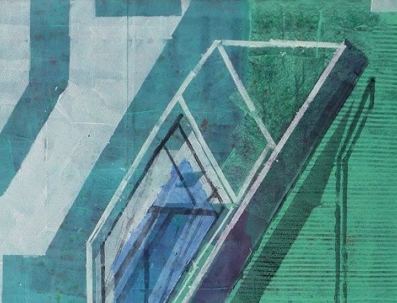 Piotr Wójtowicz. Bez tytułu. Akryl, płyta 190 x153 cm - 2017 r.