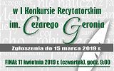 Plakat Konkursu Recytatorskiego im. Cezarego Geronia