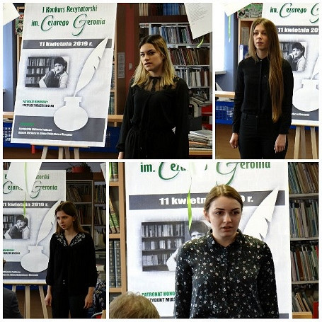 „Pamiętam jego wiersze...”  I Konkurs Recytatorski im. Cezarego Geronia w Krośnieńskiej Bibliotece Publicznej - zdjęcie w treści  nr 1