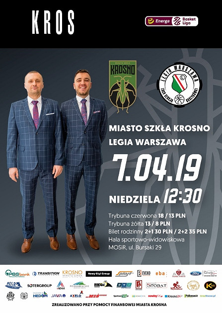 MIASTO SZKŁA KROSNO - LEGIA WARSZAWA 07.04.2019 (NIEDZIELA) godz. 12:30 - zdjęcie w treści