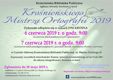 Zostań Krośnieńskim Mistrzem Ortografii 2019 - zdjęcie w treści 