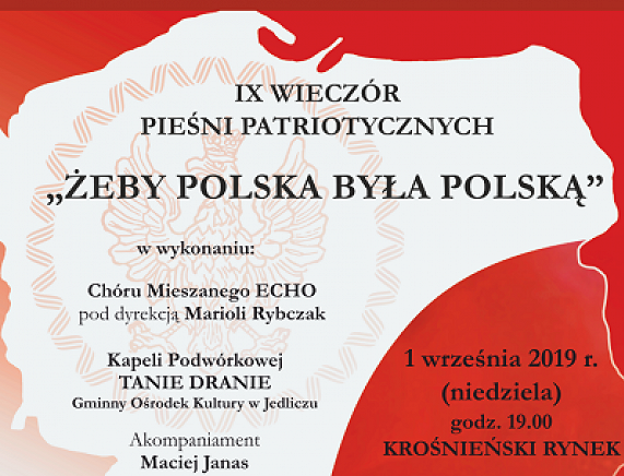 Plakat Wieczór pieśni patriotycznych plakat 2019