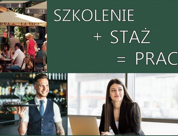 Plakat - Szkolenie + Staż = Praca
