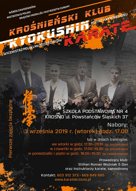 Krośnieński Klub Karate Kyokushin ogłasza nabór na sezon 2019/2020 - zdjęcie w treści 