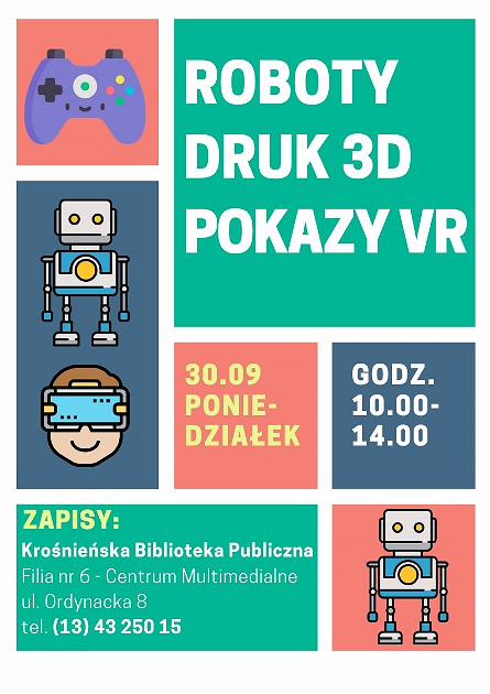 Lego Mindstorms, wirtualna rzeczywistość i druk 3D w Filii nr 6 - zdjęcie w treści