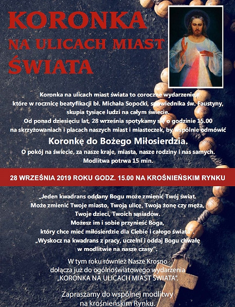 Koronka do Bożego Miłosierdzia na krośnieńskim rynku - zdjęcie w treści