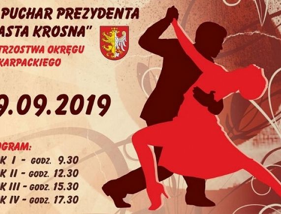 Plakat VI Turnieju Tańca Towarzyskiego „O puchar Prezydenta Miasta Krosna”