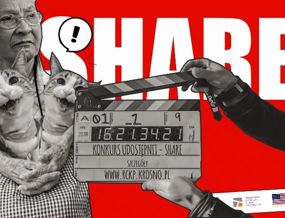 Plakat konkursu filmowego Bliżej Ameryki