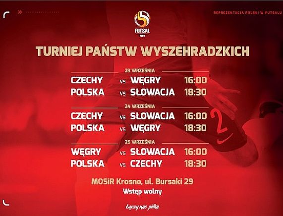 Plakat Turnieju Wyszehradzkiego w futsalu
