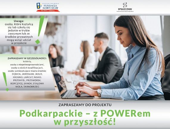 Plakat projektu  Podkarpackie z Powerem w przyszłość