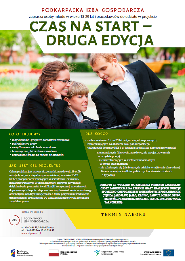 Ogłoszenie o naborze kandydatów do projektu Czas na start - druga edycja - zdjęcie w treści 