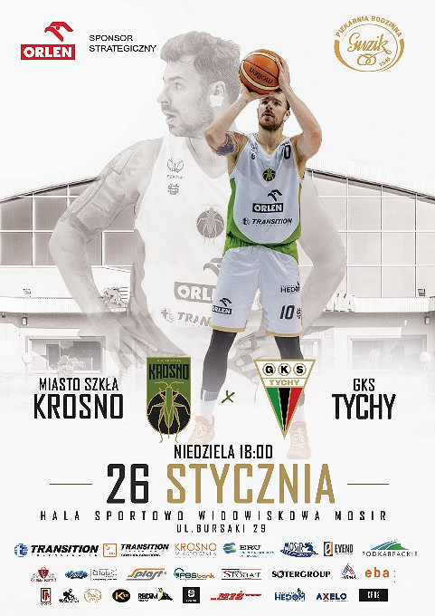 Miasto Szkła Krosno - GKS Tychy. 26 stycznia (niedziela) godz. 18:00 - zdjęcie w treści