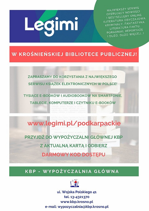 Największa wypożyczalnia e-booków Legimi w Krośnieńskiej Bibliotece Publicznej! - zdjęcie w treści