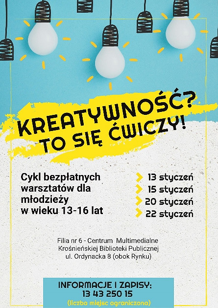 Bezpłatne warsztaty z rozwoju kreatywności dla młodzieży - zdjęcie w treści 