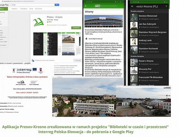 Widok aplikacji-przewodnika śladami osób z miastem związanych