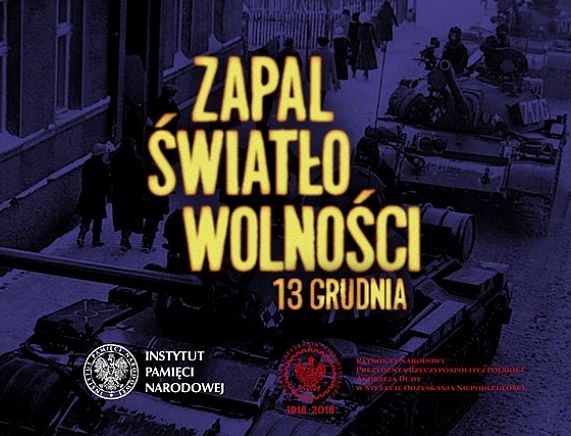 Grafika - Akcja "Ofiarom stanu wojennego. Zapal światło wolności”