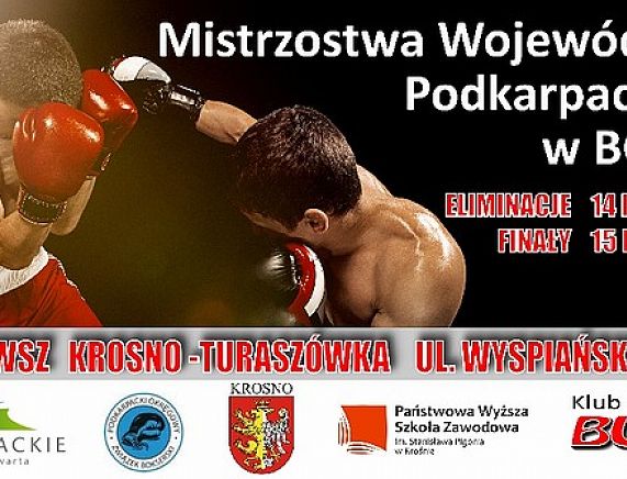 Plakat  Mistrzostw Województwa Podkarpackiego w Boksie Olimpijskim