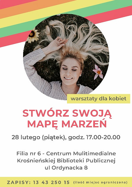 Stwórz swoją Mapę Marzeń! Bezpłatny warsztat dla kobiet w Krośnieńskiej Bibliotece Publicznej - zdjęcie w treści