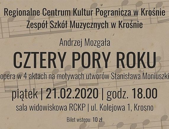 Plakat koncertu - 4-aktowej opery „Cztery pory roku”