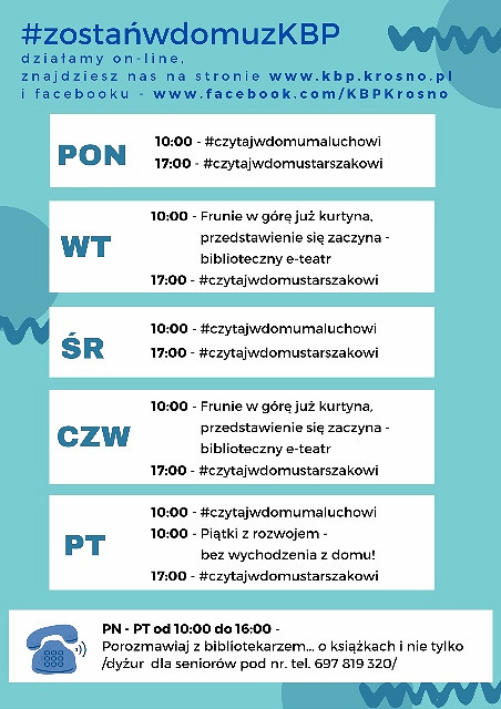 #zostańwdomuzKBP – Krośnieńska Biblioteka Publiczna on-line! - zdjęcie w treści