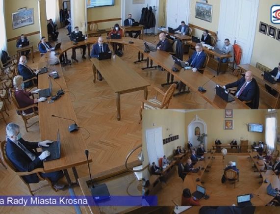 Sesja Rady Miasta Krosna 27.03.2020 - widok z kamer
