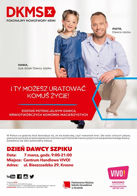 Dzień Dawcy Szpiku w VIVO! Krosno - zdjęcie w treści 